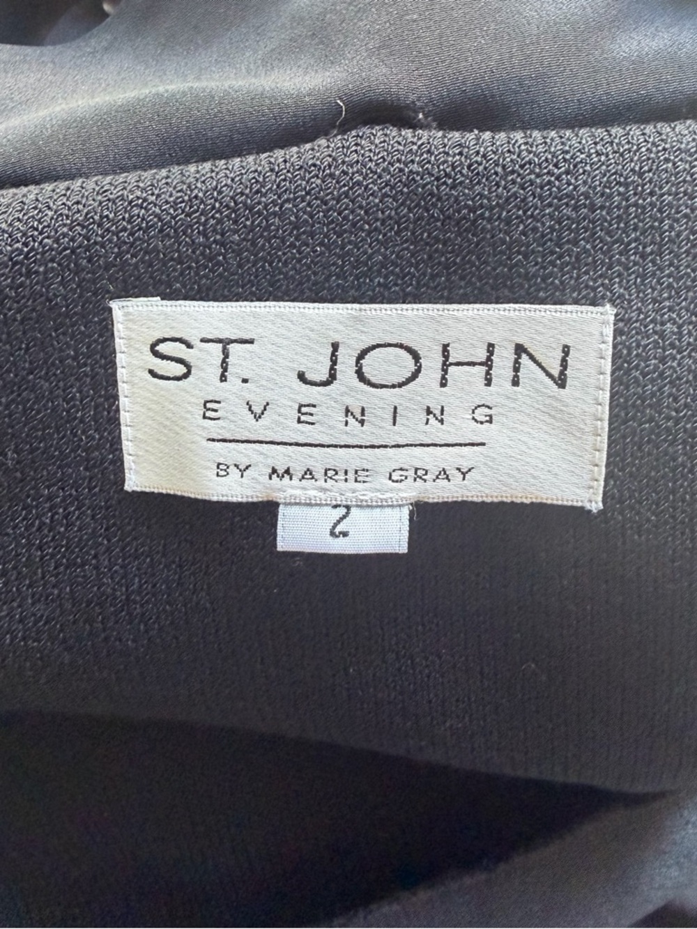 Vintage St. John Evening by Marie Gray black and gold knit blazer size 2 - Picture 3 of 5